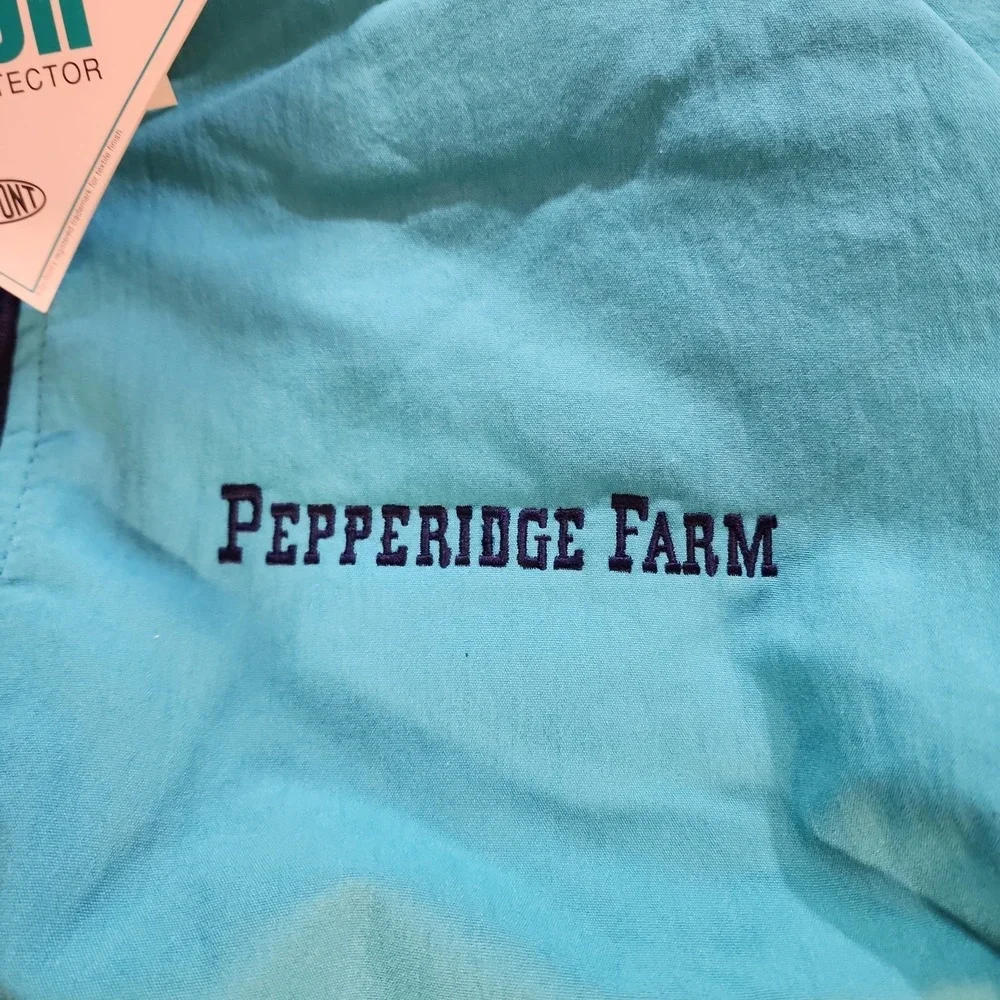 Vtg 90s Pepperidge Farm Jacket K-Products Made in USA Deadstock Teal Navy Men L